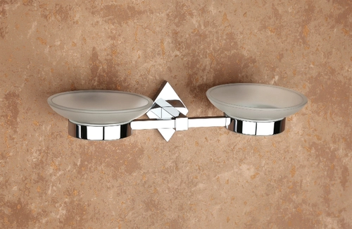Glass Double Soap Dish Triangle Series (TR - 06)