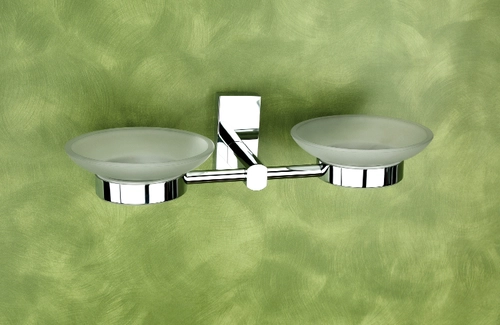 Glass Double Soap Dish Lumb Square LS - 06